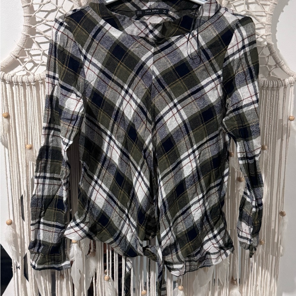 Plaid Long Sleeve Top from Zara